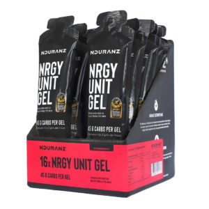 Gel énergétique haute performance apportant 45 g de glucides par portion avec des électrolytes pour soutenir les efforts d’endurance intenses et compenser les pertes liées à la transpiration.